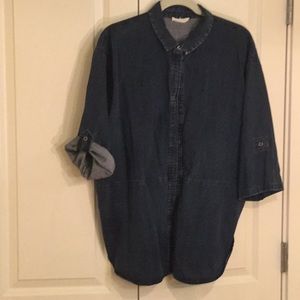 Eileen Fisher dark denim big shirt